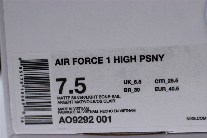 Air Force 1 High PSNY Silver Grey  AO9292-001